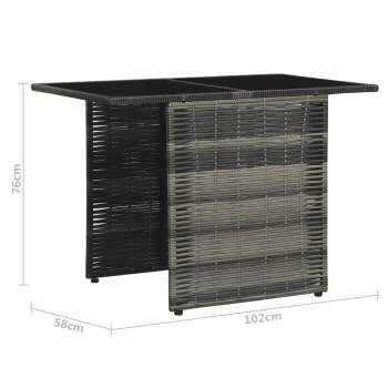  3-tlg. Bistro-Set mit Auflagen Poly Rattan Grau
