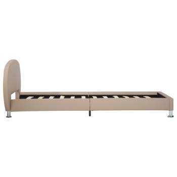 Preview:  Bettgestell Cappuccino-Braun Kunstleder 100x200 cm