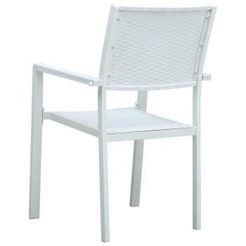  Gartenstühle 4 Stk. Weiß Kunststoff Rattan-Optik