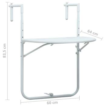  Balkon-Hängetisch Weiß 60x64x83,5 cm Kunststoff Rattan-Optik