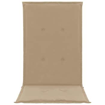  Gartenstuhlauflagen für Hochlehner 4Stk. Beige 120x50x3cm Stoff