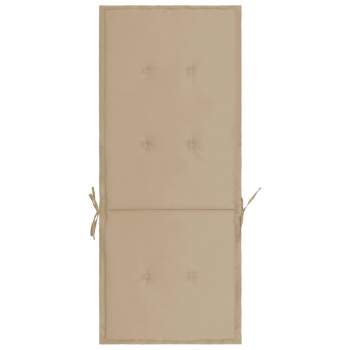  Gartenstuhlauflagen für Hochlehner 4Stk. Beige 120x50x3cm Stoff