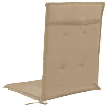  Gartenstuhlauflagen für Hochlehner 4Stk. Beige 120x50x3cm Stoff