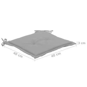  Gartenstuhl-Kissen 4 Stk. Grau 40x40x3 cm Oxford-Gewebe