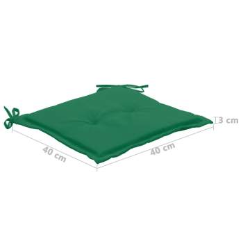  Gartenstuhl-Kissen 4 Stk. Grün 40x40x3 cm Oxford-Gewebe