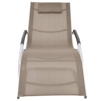 Preview:  Sonnenliege mit Kissen Aluminium und Textilene Taupe