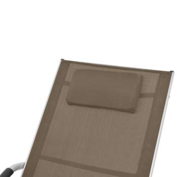  Sonnenliege mit Kissen Aluminium und Textilene Taupe