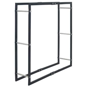 Brennholzregal Schwarz 100×25×100 cm Stahl