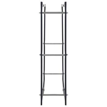 Brennholzregal Schwarz 100×25×100 cm Stahl