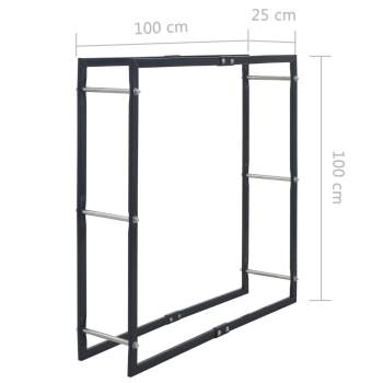 Brennholzregal Schwarz 100×25×100 cm Stahl