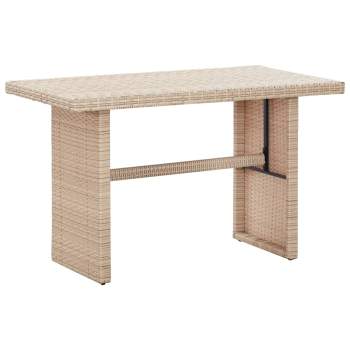  Gartentisch Beige 110x60x67 cm Poly Rattan