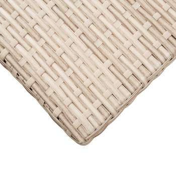  Gartentisch Beige 110x60x67 cm Poly Rattan