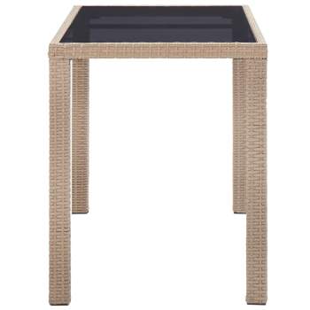 Preview:  Gartentisch Beige 123x60x74 cm Poly Rattan