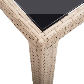 Preview:  Gartentisch Beige 123x60x74 cm Poly Rattan