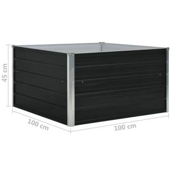  Hochbeet 100×100×45 cm Verzinkter Stahl Anthrazit