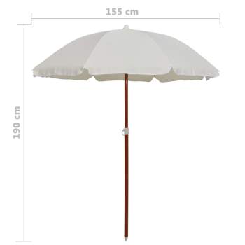  Sonnenschirm mit Stahl-Mast 180 cm Sandweiß