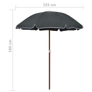 Sonnenschirm mit Stahlmast 180 cm Anthrazit