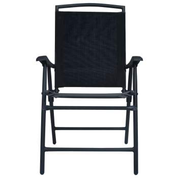  Klappbare Gartenstühle 2 Stk. Textilene Schwarz