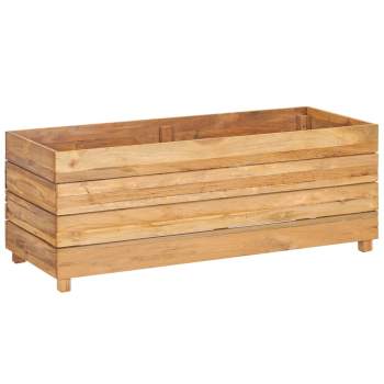  Hochbeet 100x40x38 cm Teak Altholz und Stahl