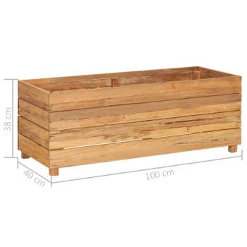  Hochbeet 100x40x38 cm Teak Altholz und Stahl