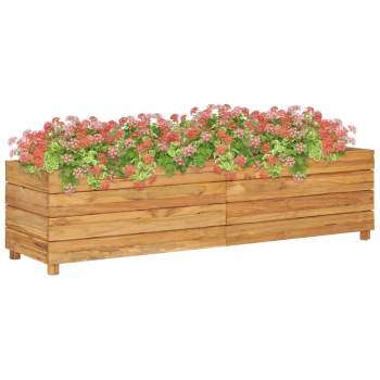  Hochbeet 150x40x38 cm Teak Altholz und Stahl