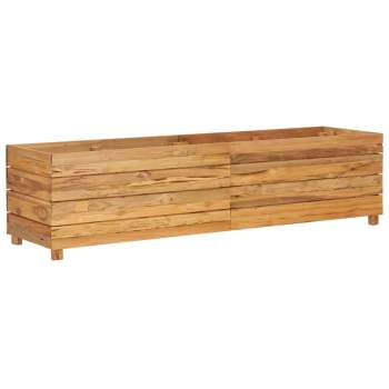  Hochbeet 150x40x38 cm Teak Altholz und Stahl