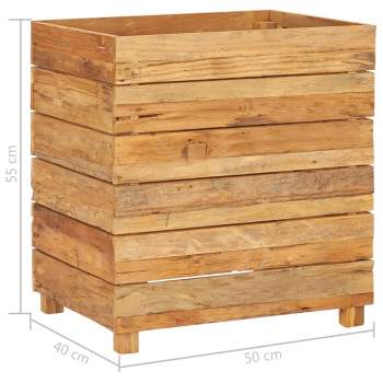  Hochbeet 50x40x55 cm Teak Altholz und Stahl