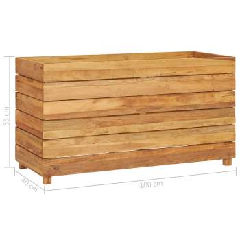  Hochbeet 100x40x55 cm Teak Altholz und Stahl