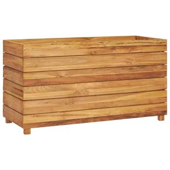  Hochbeet 100x40x55 cm Teak Altholz und Stahl