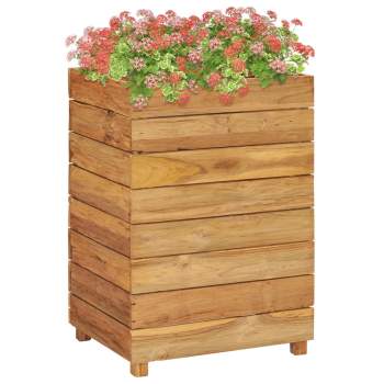  Hochbeet 50x40x72 cm Teak Altholz und Stahl