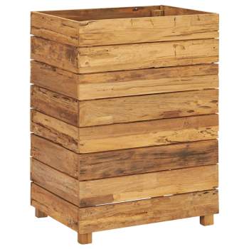  Hochbeet 50x40x72 cm Teak Altholz und Stahl