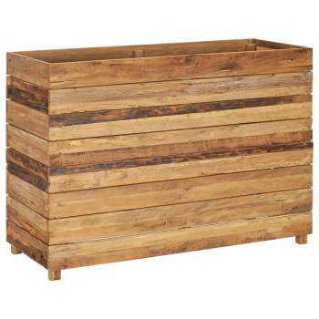  Hochbeet 100x40x72 cm Teak Altholz und Stahl