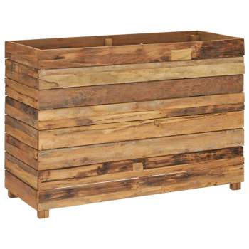  Hochbeet 100x40x72 cm Teak Altholz und Stahl