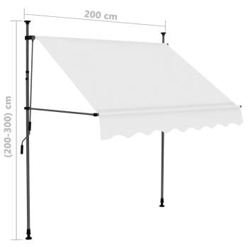  Einziehbare Markise Handbetrieben mit LED 200 cm Creme