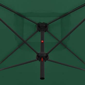  Doppelsonnenschirm mit Stahlmast 250×250 cm Grün 