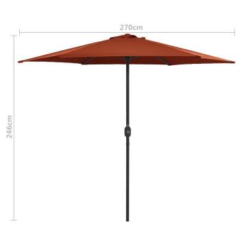 Sonnenschirm mit Aluminium-Mast 270 x 246 cm Terracotta-Rot