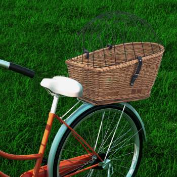  Fahrrad-Gepäckträgerkorb mit Deckel 55×31×36 cm Natur Weide