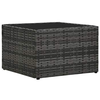  5-tlg. Garten-Sofagarnitur mit Auflagen Poly Rattan Grau