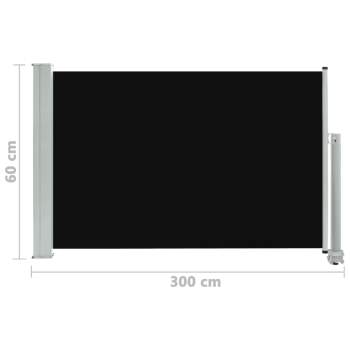  Ausziehbare Seitenmarkise 60×300 cm Schwarz