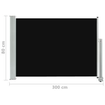  Ausziehbare Seitenmarkise 80×300 cm Schwarz