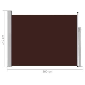  Ausziehbare Seitenmarkise 140×500 cm Braun
