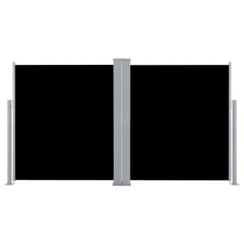  Ausziehbare Seitenmarkise Schwarz 140 x 600 cm