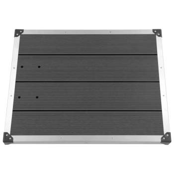 Preview:  Garten-Duschwanne WPC Edelstahl 80 x 62 cm Grau