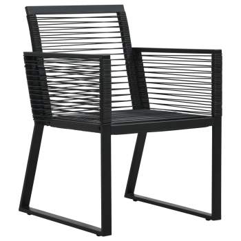  Gartenstühle 2 Stk. Schwarz PVC Rattan