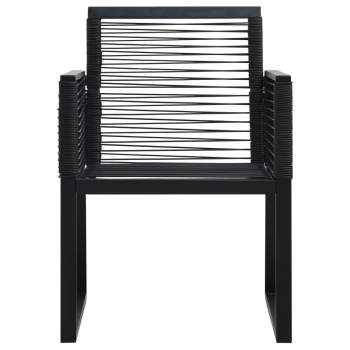  Gartenstühle 2 Stk. Schwarz PVC Rattan