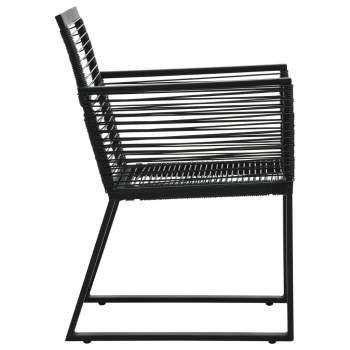  Gartenstühle 2 Stk. Schwarz PVC Rattan