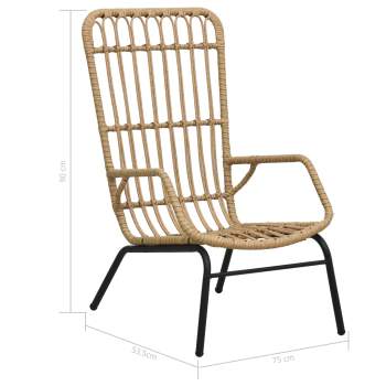  Gartenstuhl Poly Rattan Hellbraun