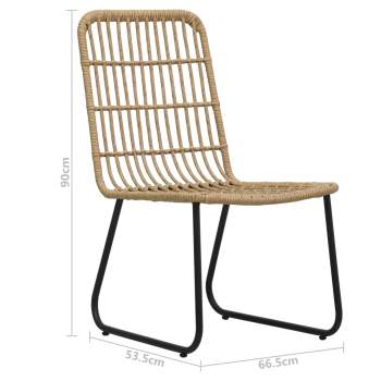  3-tlg. Bistro-Set Poly Rattan Eiche