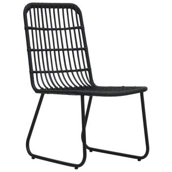  Gartenstühle 2 Stk. Poly Rattan Schwarz