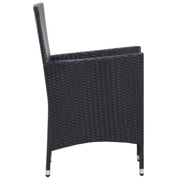  9-tlg. Garten-Essgruppe Poly Rattan Schwarz